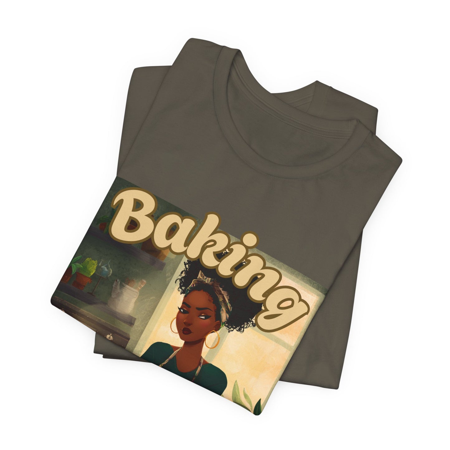 Baking, Because Murder is Illegal T-shirt – Black Woman Baker Edition