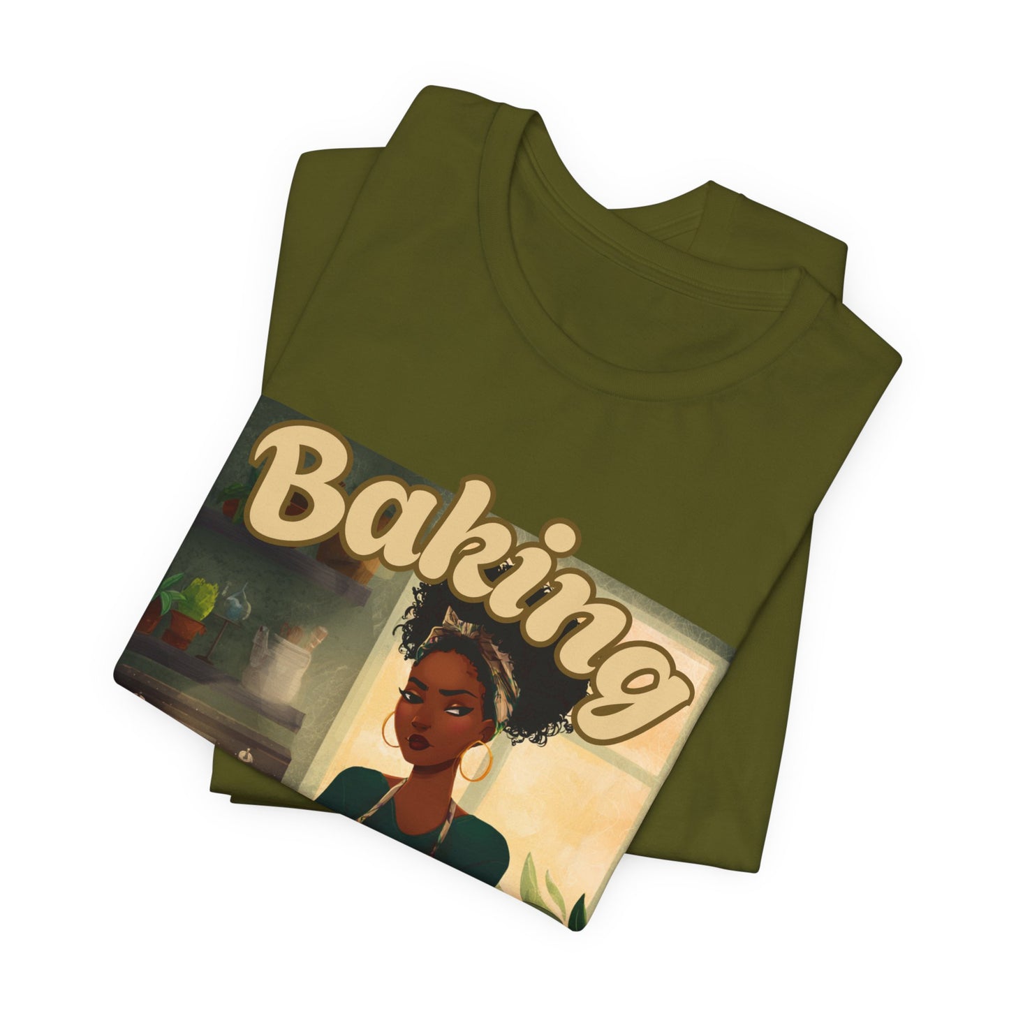 Baking, Because Murder is Illegal T-shirt – Black Woman Baker Edition