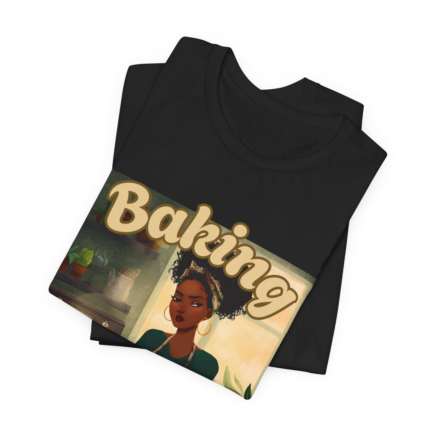 Baking, Because Murder is Illegal T-shirt – Black Woman Baker Edition