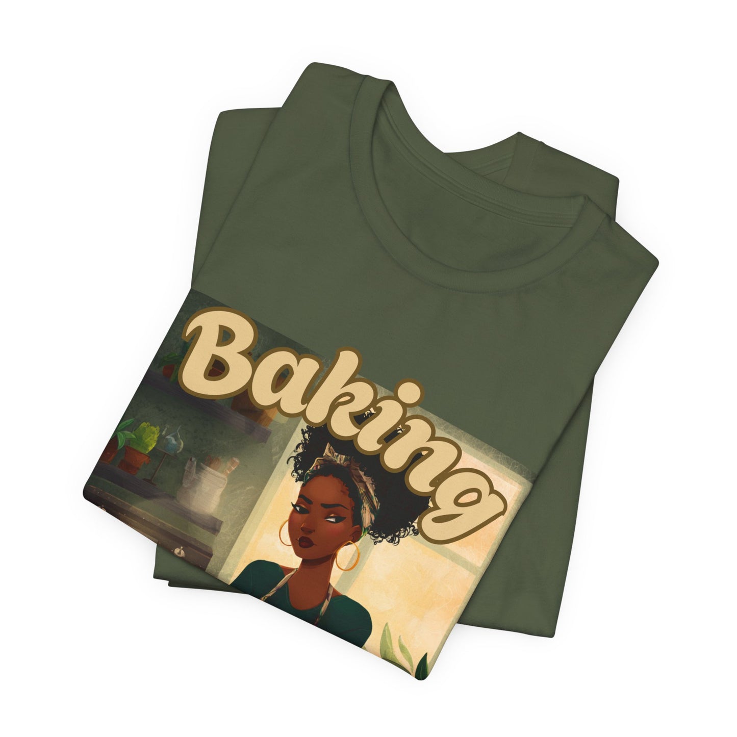 Baking, Because Murder is Illegal T-shirt – Black Woman Baker Edition