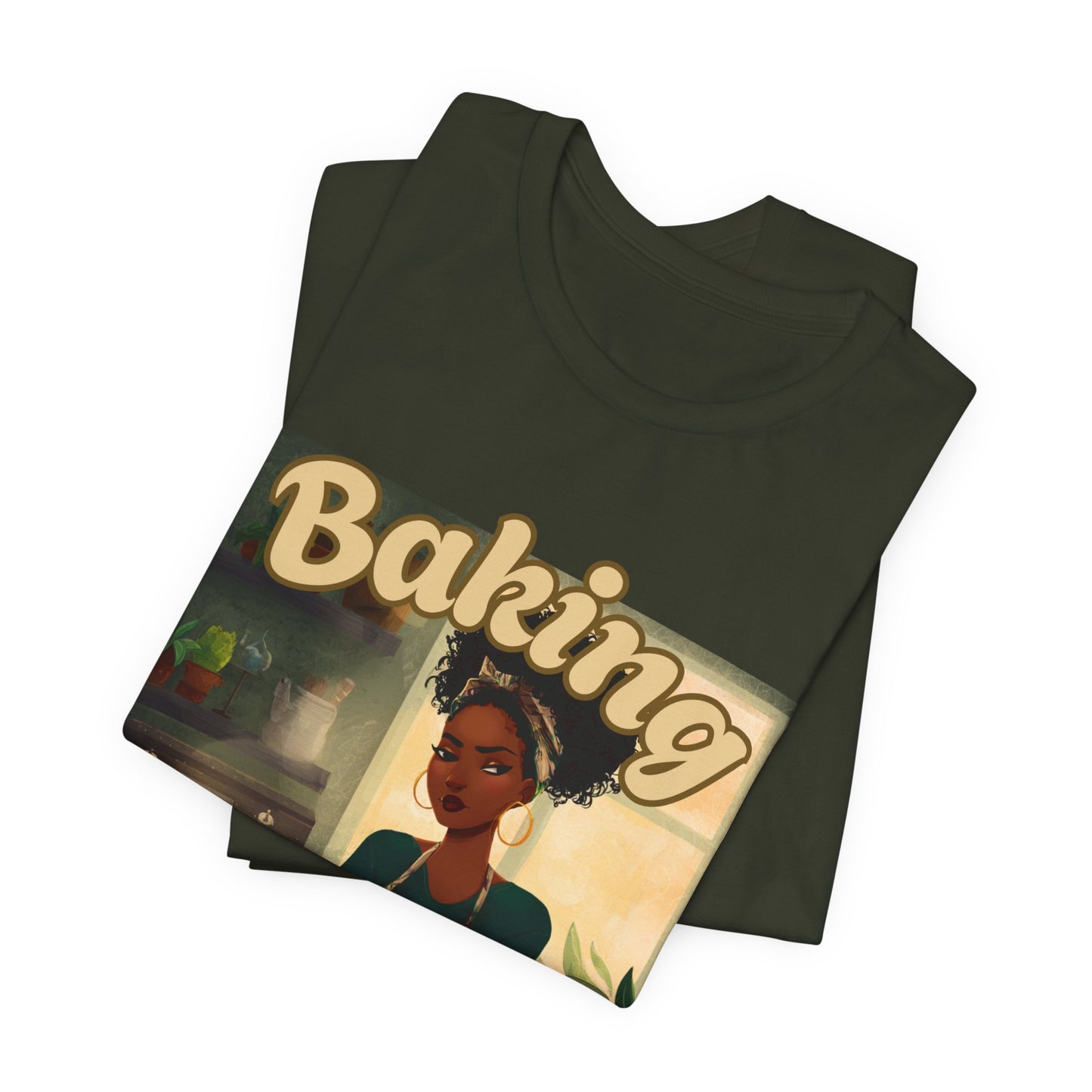 Baking, Because Murder is Illegal T-shirt – Black Woman Baker Edition