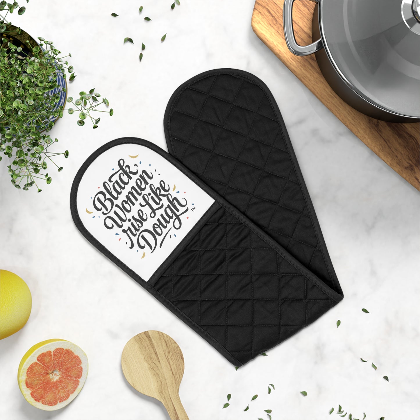Black Women Rise Like Dough™ Oven Mitts