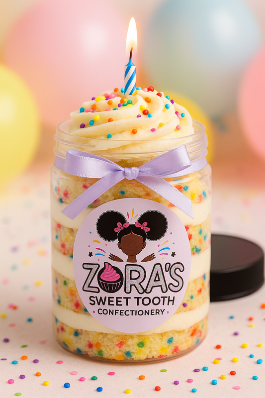 🎉 Birthday Cake Jar – Funfetti Layers of Celebration! (8 oz)