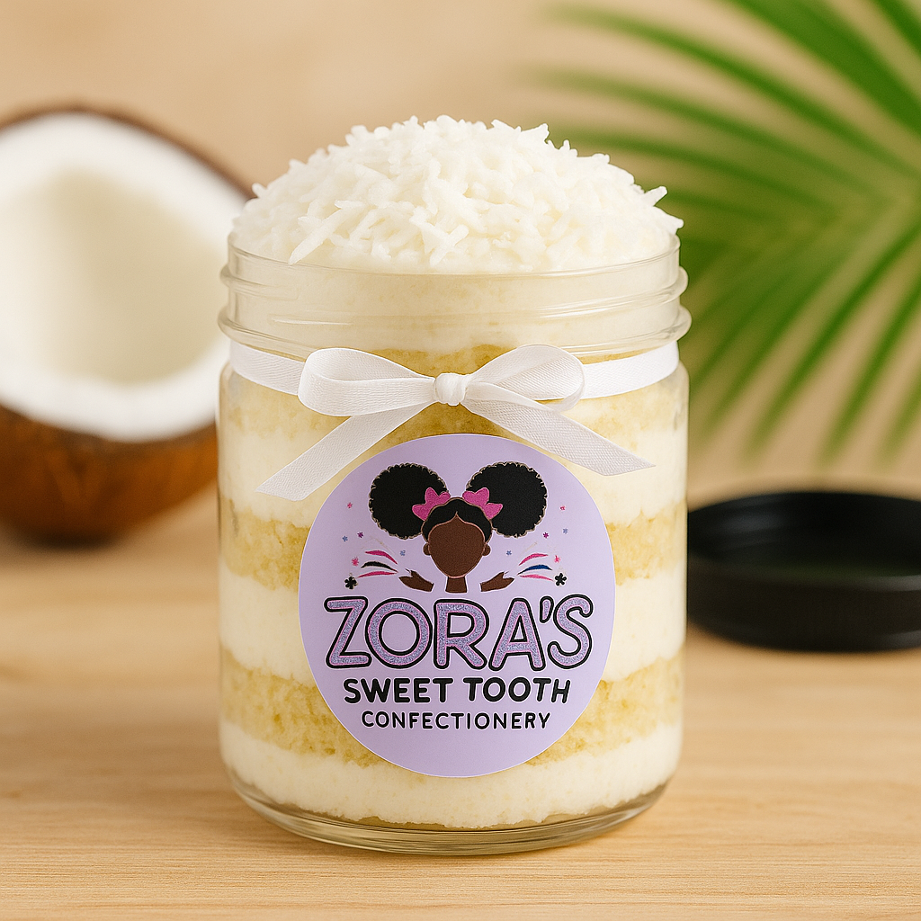 🥥 Coconut Cake Jar – Island Sweetness in Every Spoonful (8 oz)