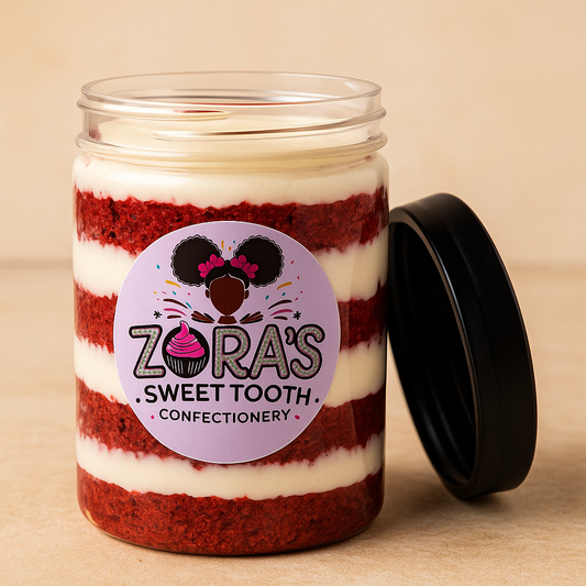 🍰 Red Velvet Cake Jar – Classic Comfort in Every Layer (8 oz)