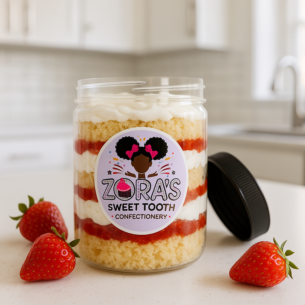 🍰 Strawberry Shortcake Cake Jar (8 oz)