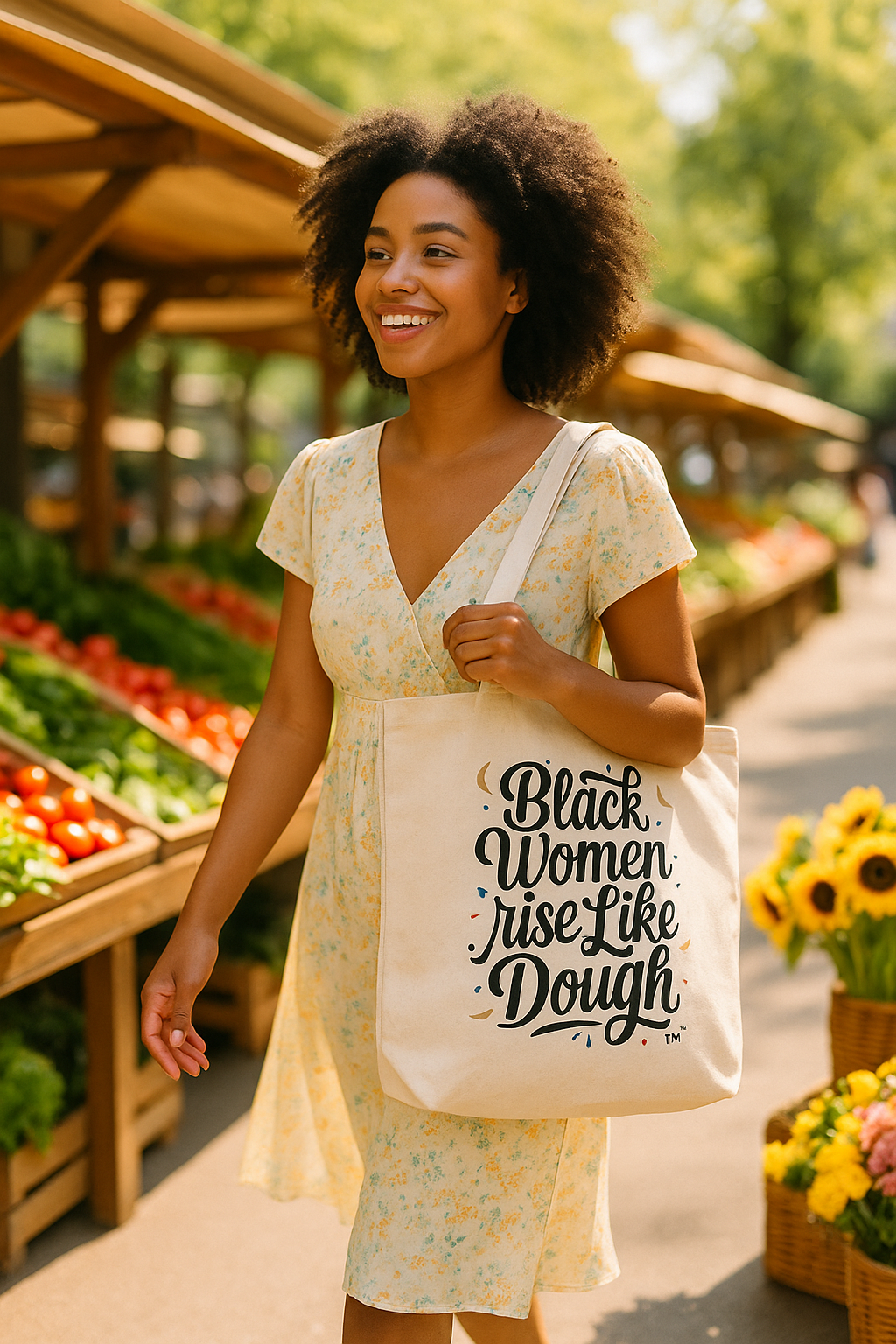Black Women Rise Like Dough™ Shopping Tote