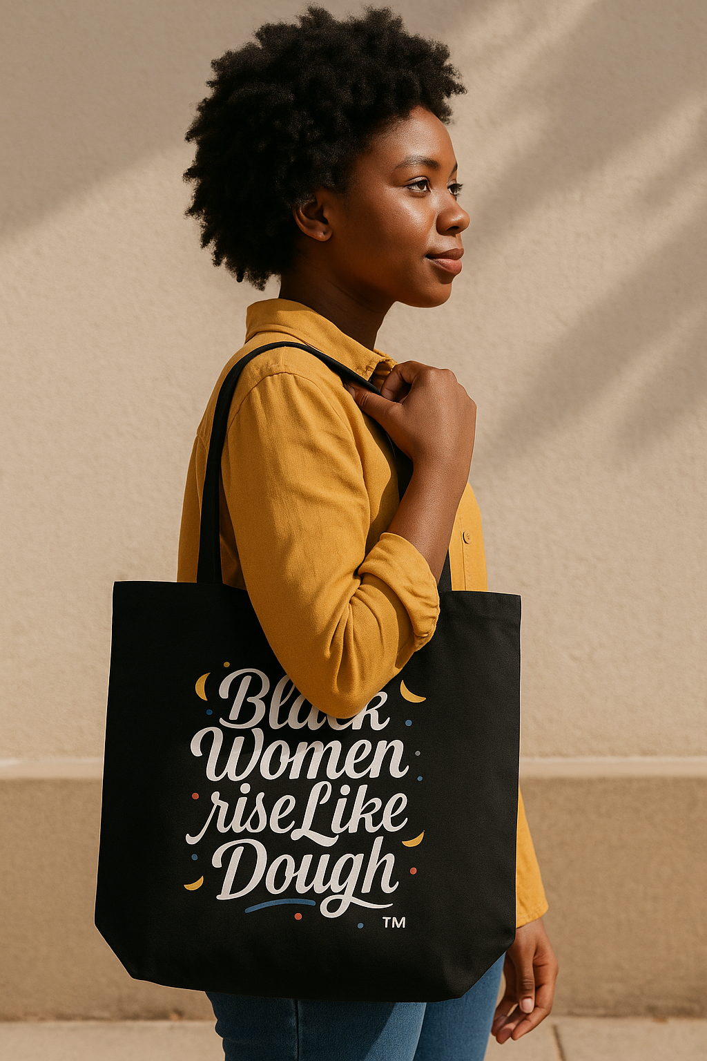 Black Women Rise Like Dough™Tote - Black