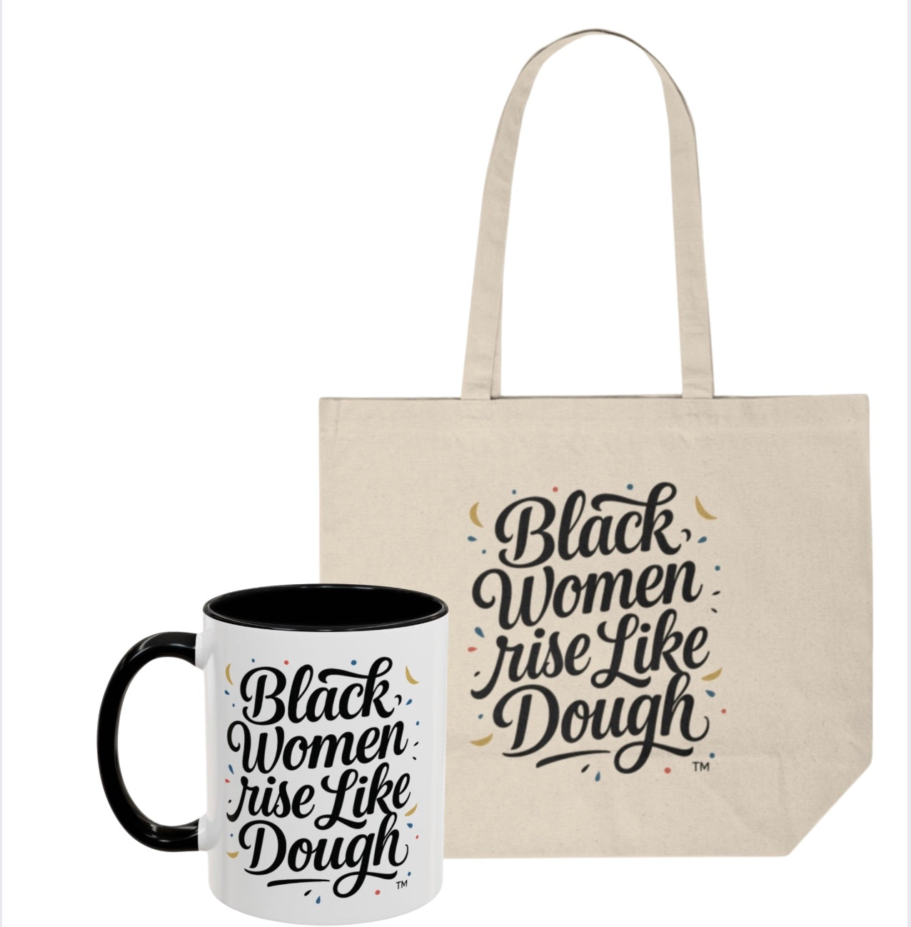 Black Women Rise Like Dough™ Mug and Tote Bundle